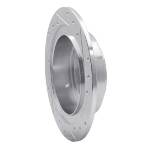 Subaru Outback Brake Rotor (1) - Rear Left - R1 Concepts - Drilled & Slotted - Silver - `00-`06